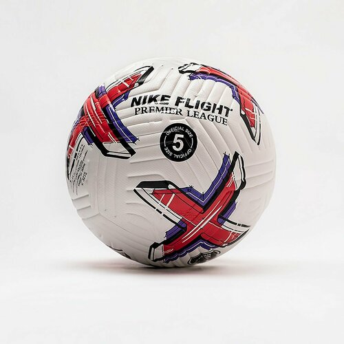 Футбольный мяч Nike Flight Super размер 5, бело-красный, для улицы и зала.