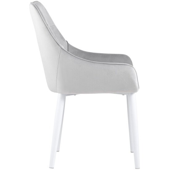 Стул обеденный Stool Group Диана NEW, велюр серебристый (ножки белые) Hoff - фото №3
