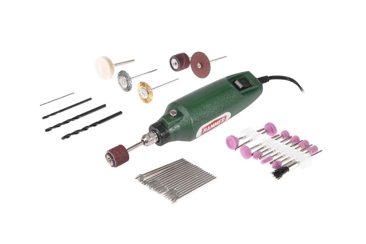 фото Дрель (мини) Hammer MD050A 12В 1-3.2мм 15000об/мин + аксессуары 80шт, в блистере