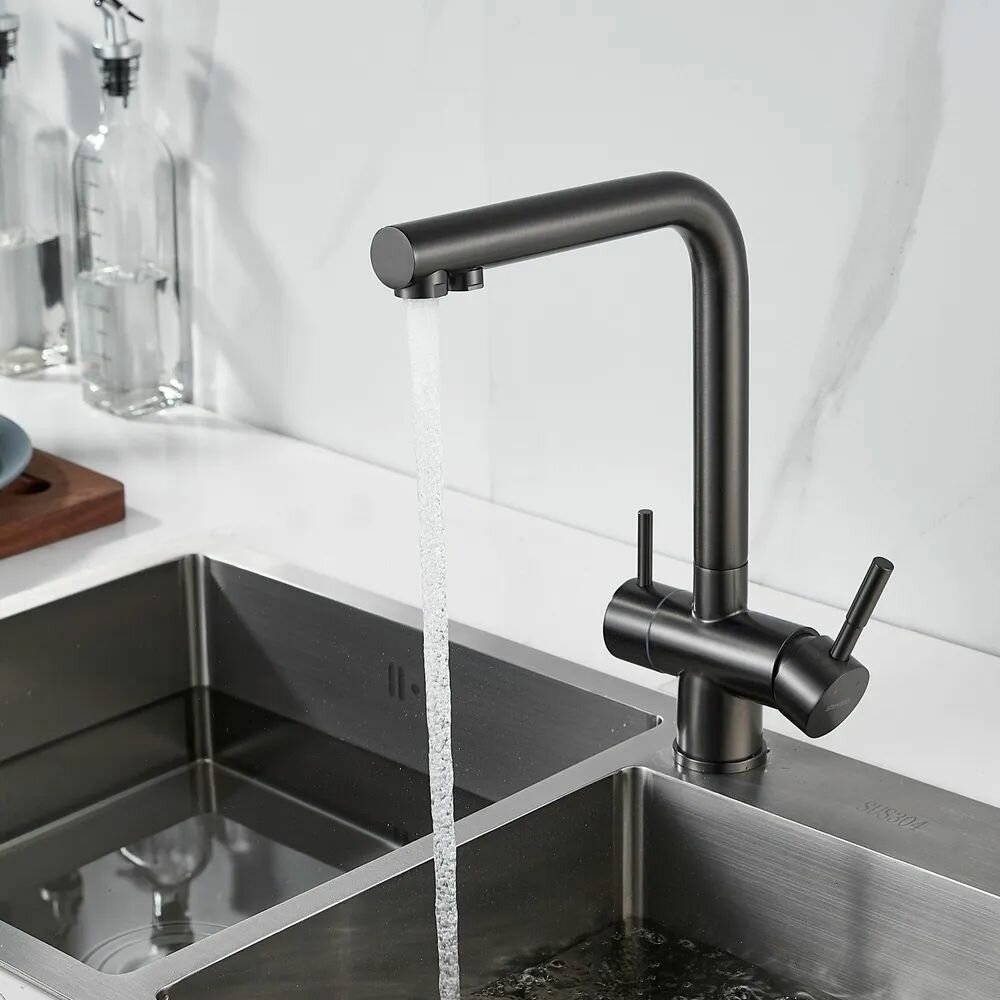 SHEVANIK" Смеситель для фильтра, графит S468T