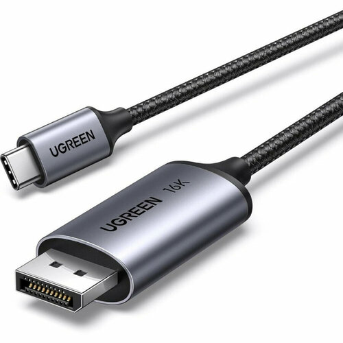 Кабель UGREEN CM707 (25863) USB-C to DisplayPort 16K@30Hz Cable 1 м серый серый, черный