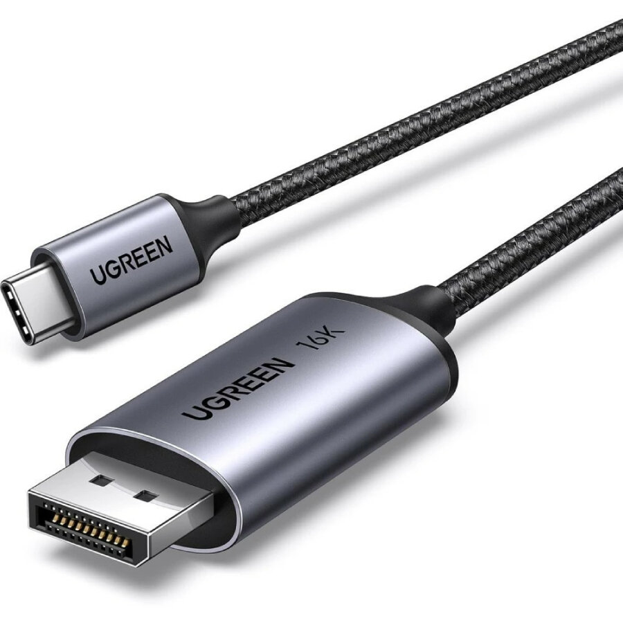 Кабель UGREEN CM707 (25863) USB-C to DisplayPort 16K@30Hz Cable 1 м серый