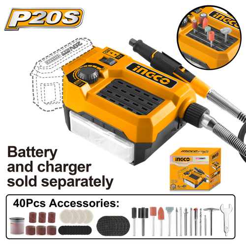 Гравер аккумуляторный INGCO CMGLI2001 20 В 5820₽