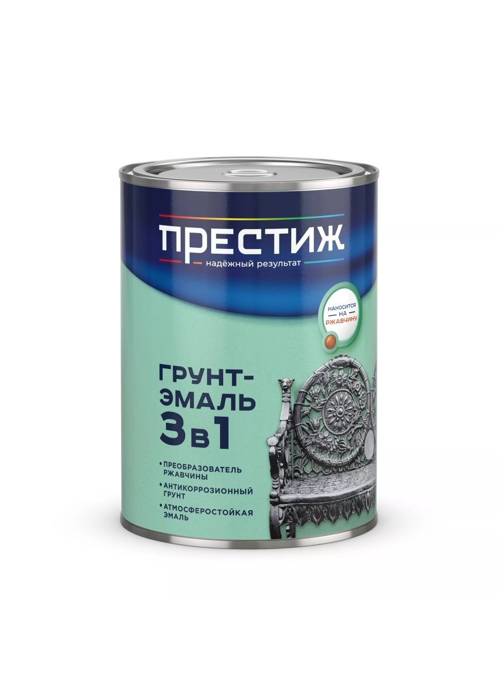 Грунт-эмаль по ржавчине 3 в 1 коричневая 09 кг