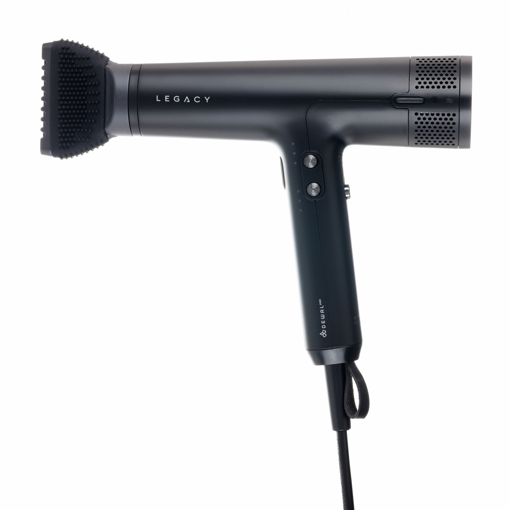 Фен для волос профессиональный DEWAL Pro серия LEGACY Black, ионизация, мощность 1700 Вт, бесщеточный мотор, 2 насадки + диффузор, провод 3 м, черный