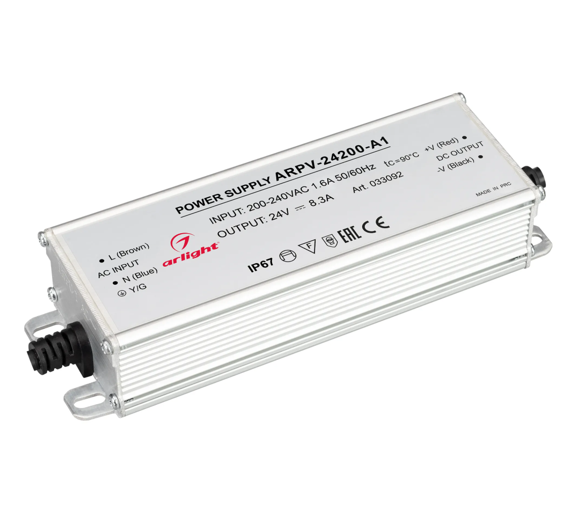 Arlight Блок питания ARPV-24200-A1 (24V, 8.3A, 200W) (IP67 Металл, 3 года)