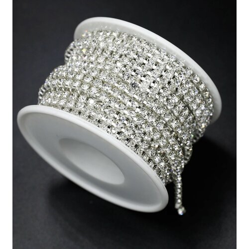 Хрустальная цепочка с стразами 10 ярдов SS6 - 2mm 1 Yard - Pack Серебряный 96₽