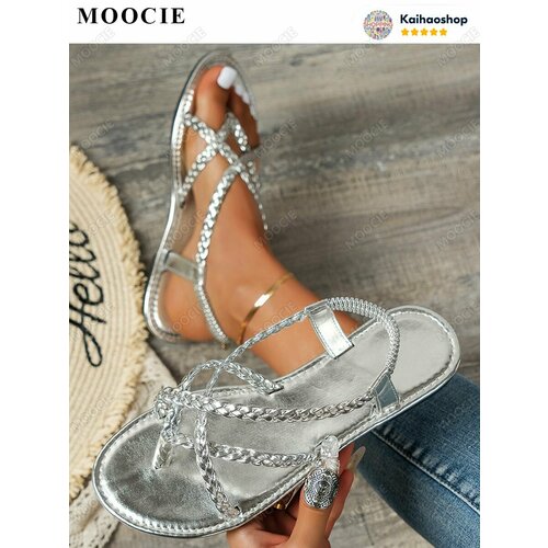 фото Сандалии moocie, размер длина стопы 26.5 см, silver