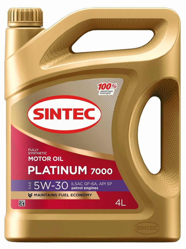 Масло моторное синтетическое Platinum 7000 5W30 API SP ILSAC GF-6 4л SINTEC