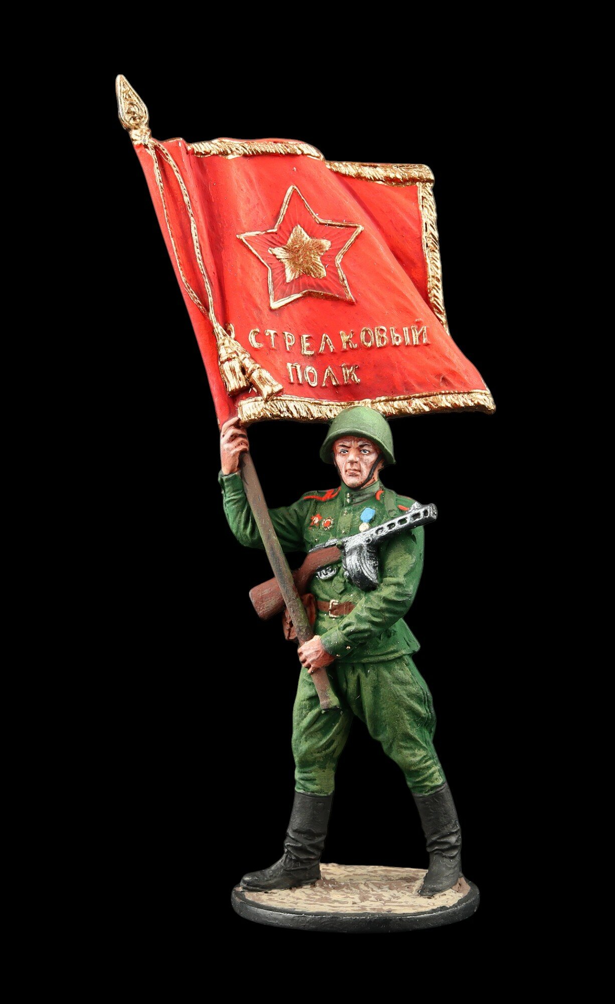 Оловянный солдатик SDS: Старшина Красной Армии с полковым знаменем. 1943-45 гг. СССР
