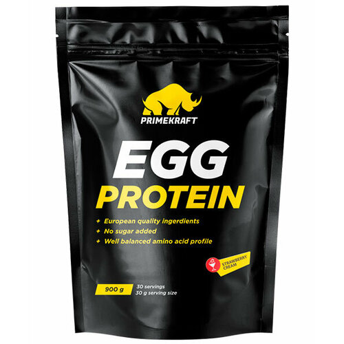 Яичный протеин EGG Protein Prime Kraft 900 г (Клубника)