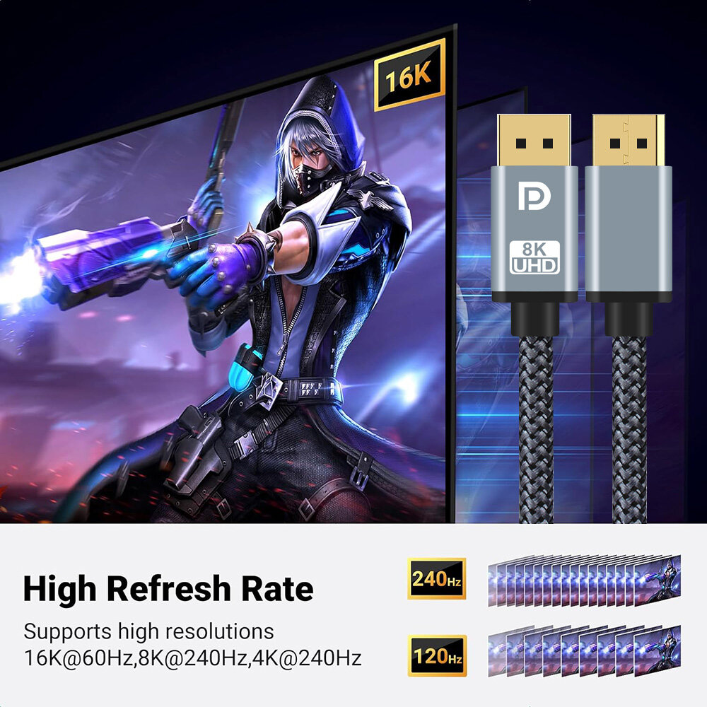 Кабель Mobiledata HDMI/HDMI 8К, 1м, серый - фото №4
