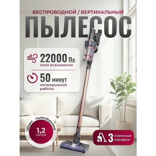 Пылесос вертикальный беспроводной 2 в 1 сухая уборка мощность всасывания 22000 Pa 9200₽