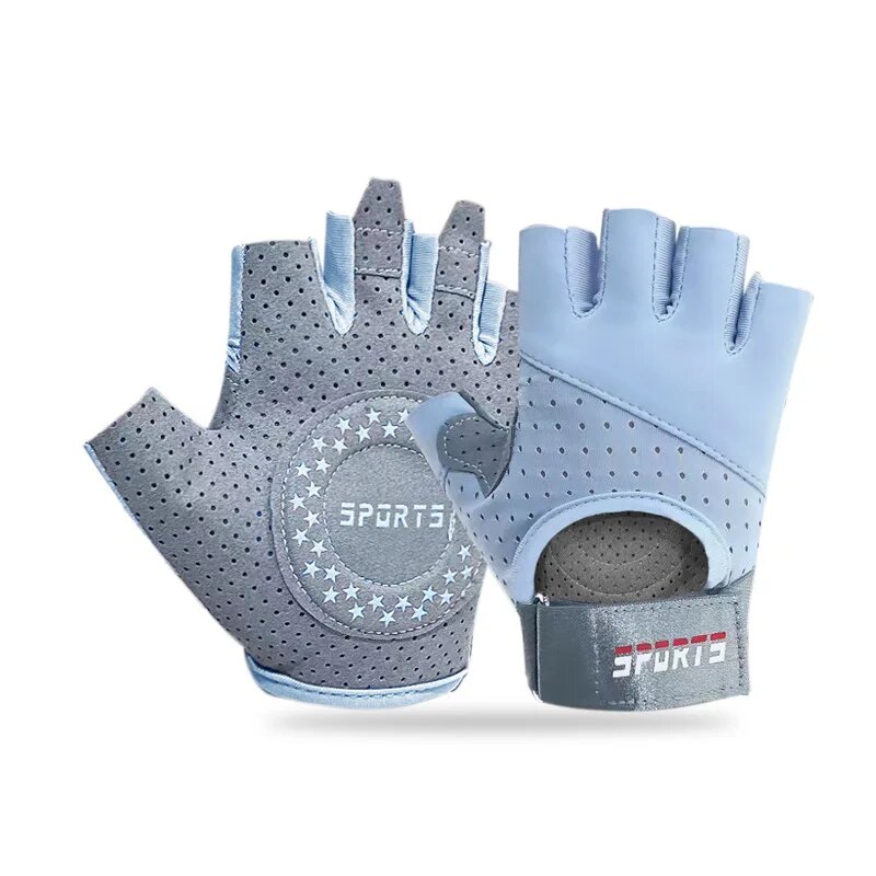 Перчатки для фитнеса женские спортивные перчатки для йоги женские тренировочные противоскользящие дышащие тонкие велосипедные перчатки со штангой и половиной пальца S Женский