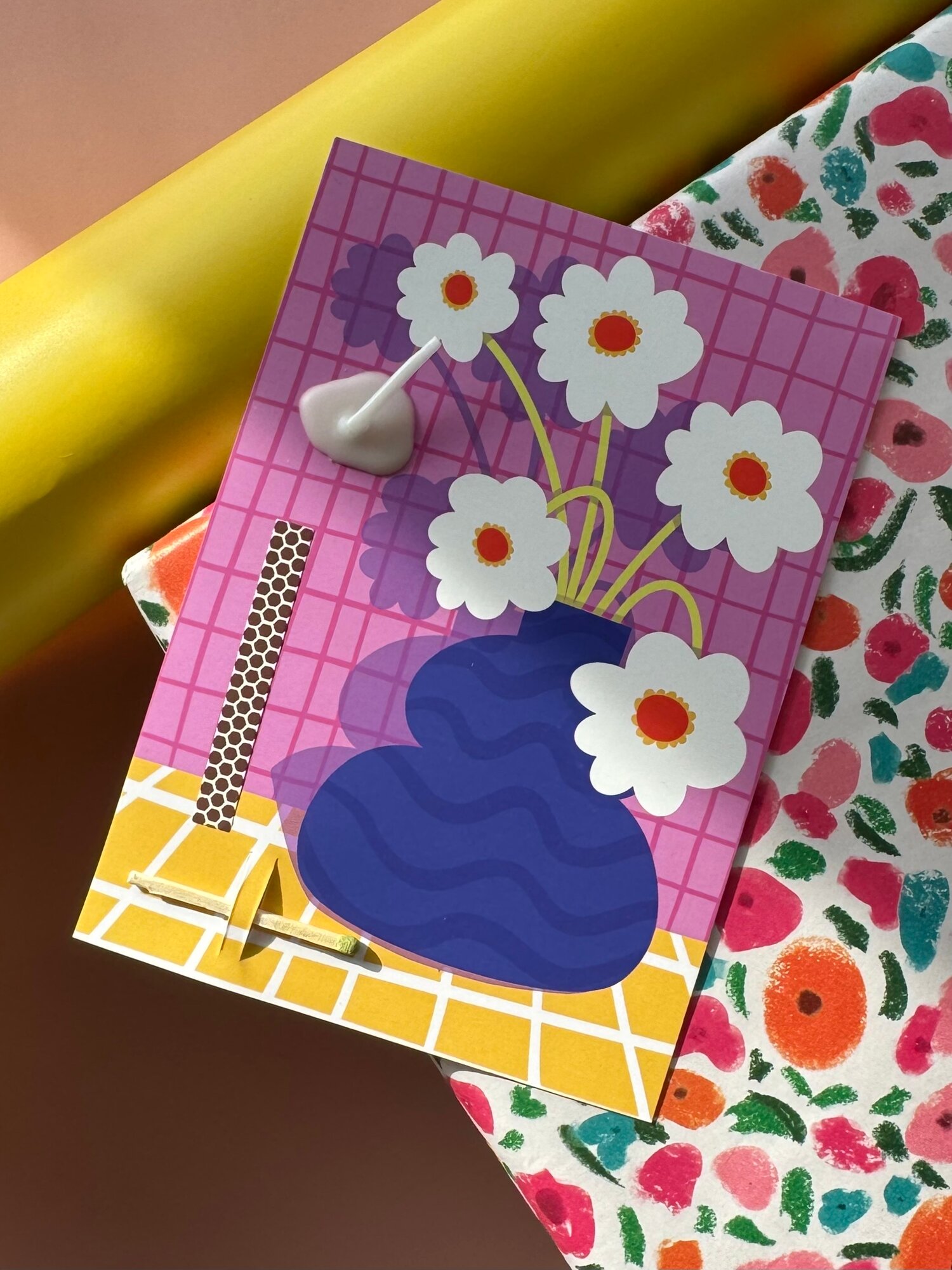 Открытка свечка "Букет", от Вьюнчик, 14,8х10,5 см (А6), цветы — фото 1