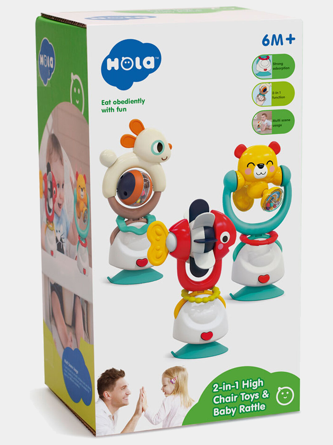 Настольная погремушка с присоской, 2 в 1 Мишка — фото 1