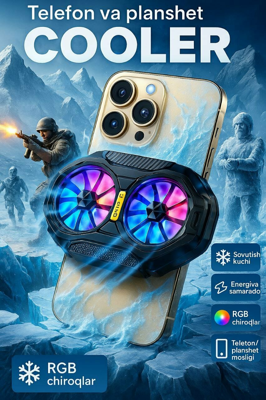 Кулер для телефона, для игр в PUBG и другие, кулер -01, -0.8 авто