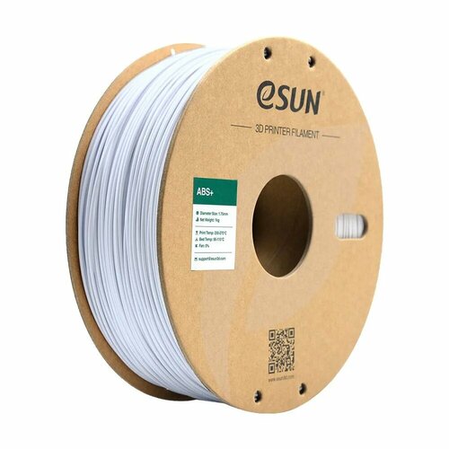 фото Филамент esun abs+ пластик для 3d принтера 1.75мм, белый 1 кг.