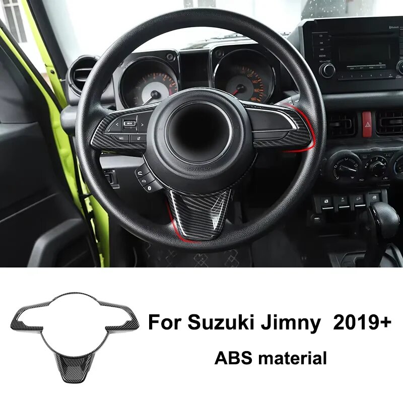 BAWA углеродное волокно внутренняя отделка наклейки накладка для Suzuki Jimny 2019 2020 2021 2022 аксессуары для защиты автомобиля Steering wheel trim3