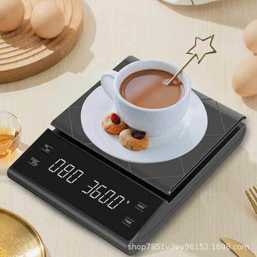 Изображение товара Весы кухонные для кофе ручной варки Coffee Scale EK6012 Xiangtong, до 3 кг, черный ромб