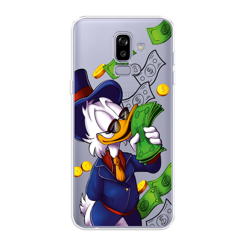 Силиконовый чехол на Samsung Galaxy J8 / Самсунг Галакси Джей 8 Scrooge McDuck with Money, прозрачный силиконовый чехол на samsung galaxy j8 самсунг галакси джей 8 scrooge supergold прозрачный