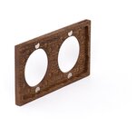 Двойная деревянная рамка с острыми углами для выключателей и розеток Legrand Celiane, темный дуб - изображение