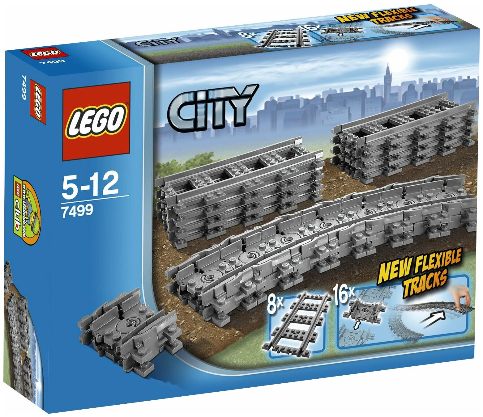 Конструктор LEGO City 7499 Гибкие и прямые рельсы, 24 дет.