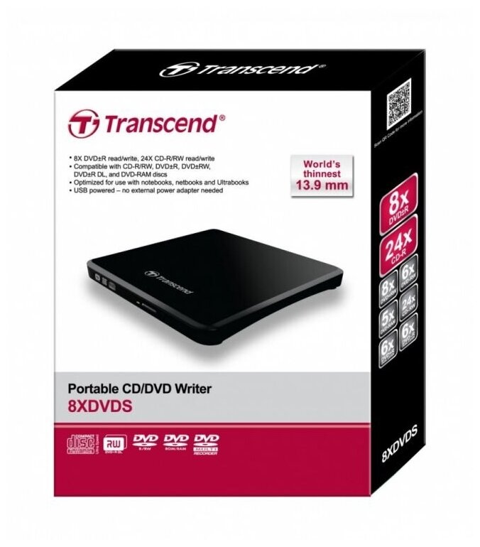 Оптический привод Transcend TS8XDVDS-K Black