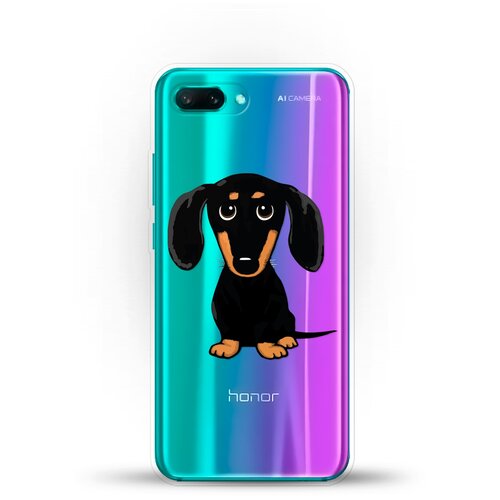 фото Силиконовый чехол черная такса на honor 10 andy & paul