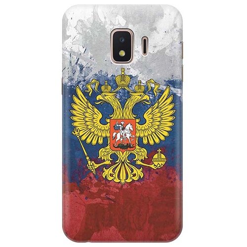 фото Ультратонкий силиконовый чехол-накладка для samsung galaxy j2 core с принтом "герб и флаг рф" gosso