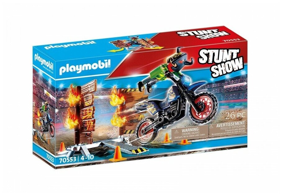 Игровой набор Playmobil Трюковое шоу Мотоцикл с огненной стеной