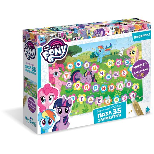 Пазл Origami My Little Pony Цветочная азбука (04395), 35 дет. пазл 35 эл гигант пони поплаваем глиттерный маркер