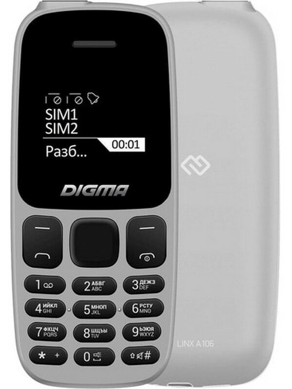 Мобильный телефон Digma A106 Linx 32Mb серый