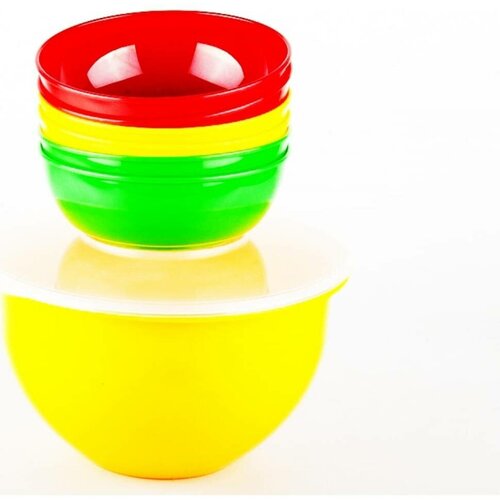 Набор пластиковой, многоразовой посуды SOLARIS: 6 мисок 0,6л в контейнере набор пластиковой многоразовой посуды solaris на 6 персон для чаепития