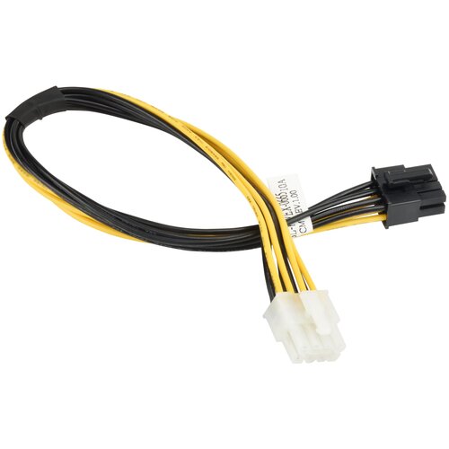 кабель supermicro cbl cdat 0674 30cm 4 pin to 4 pin i2c power cable 26awg Кабель Supermicro 8-pin EPS12V - 8-pin PCI-E (CBL-PWEX-0665), 0.3 м, черный/желтый