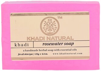 Khadi Natural Мыло ручной работы Rosewater Soap розовая вода, 125 г