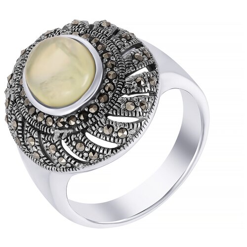 фото Element47 кольцо из серебра 925 пробы с пренитами и марказитами 11k-1559_ko_mz_ph_wg, размер 17.5