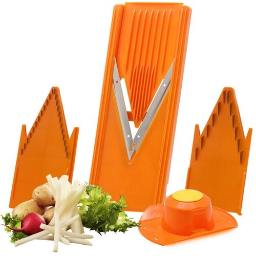 Овощерезка оранжевая на подставке 6в1+Авторский магнит AlexShoping на холодильник