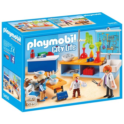 фото Набор с элементами конструктора playmobil city life 9456 школа класс химии