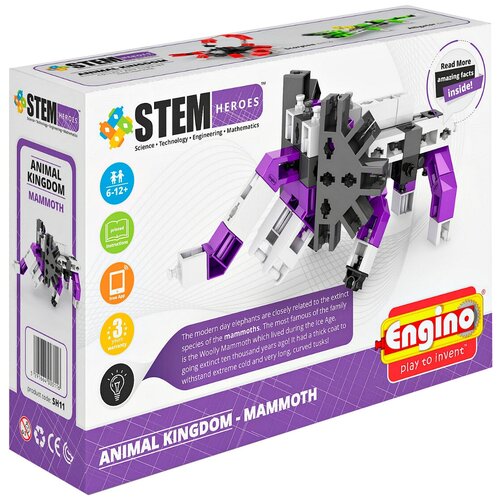 Конструктор ENGINO STEM Heroes SH11 Мир животных - Мамонт, 52 дет. конструктор engino stem heroes аэронавтика sth31