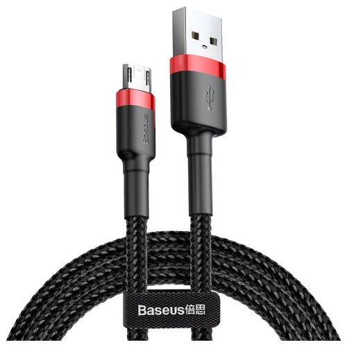 Кабель Baseus carfule USB- Micro 2.4A 1м Красный + Черный (CAMKLF-B91) держатель baseus peas cable clip красный 90 мм 3 шт 1 шт