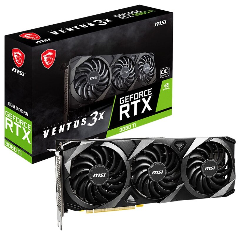 Видеокарта msi geforce rtx 3060 ti ventus 3x oc 8gb