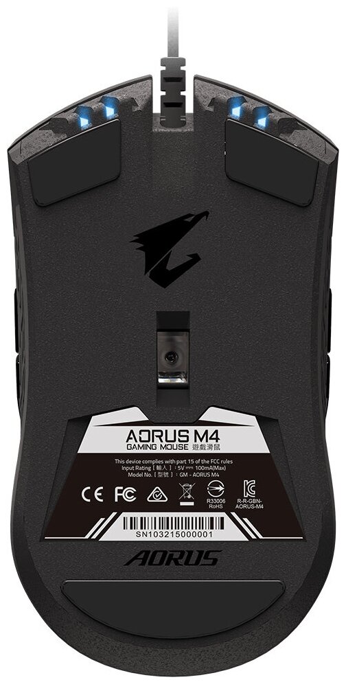 Мышь Gigabyte AORUS M4, игровая, 6400dpi, 7+1кн., RGB, USB