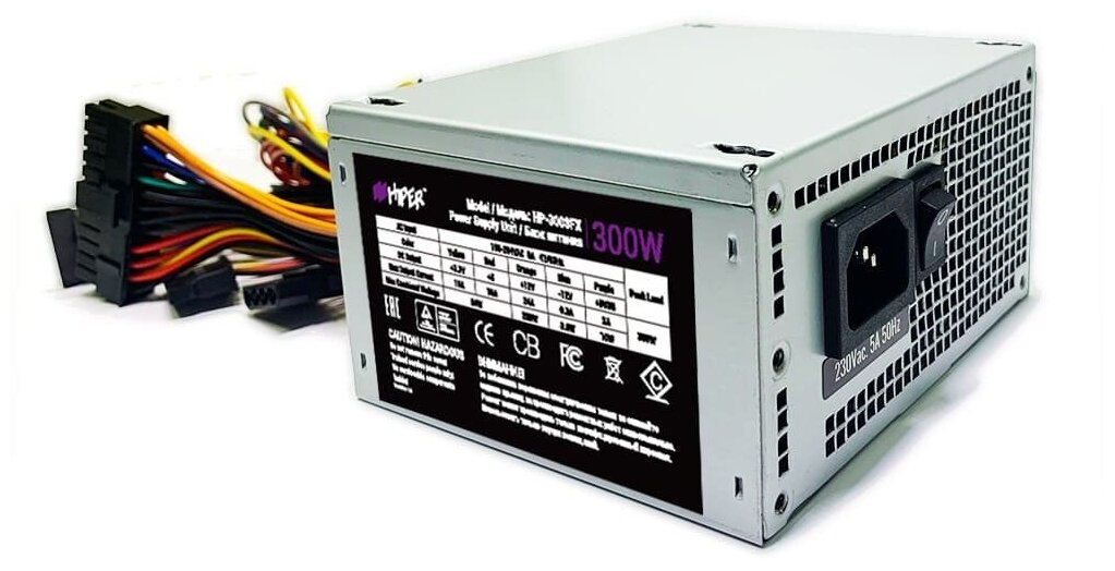 Hiper Hp-300sfx (sfx, 300W, Passive Pfc, 80mm fan, without power cord) OEM .