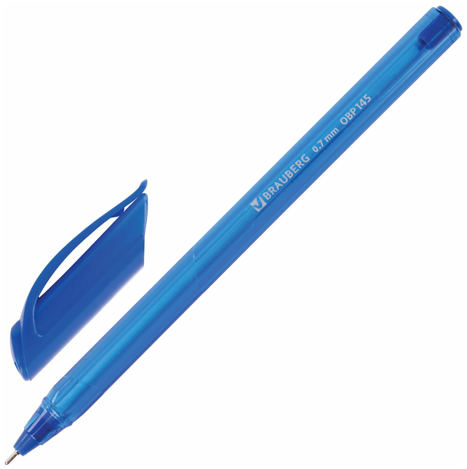 Ручка шариковая Brauberg масляная "Extra Glide Tone", синяя, трехгранная, узел 0,7 мм, линия письма 0,35 мм (OBP145)