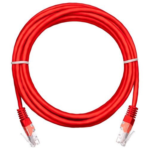 Шнур NETLAN U/UTP 4 пары, категория 5e, PVC, красный, 3м, 10шт. EC-PC4UD55B-BC-PVC-030-RD-10 16198300