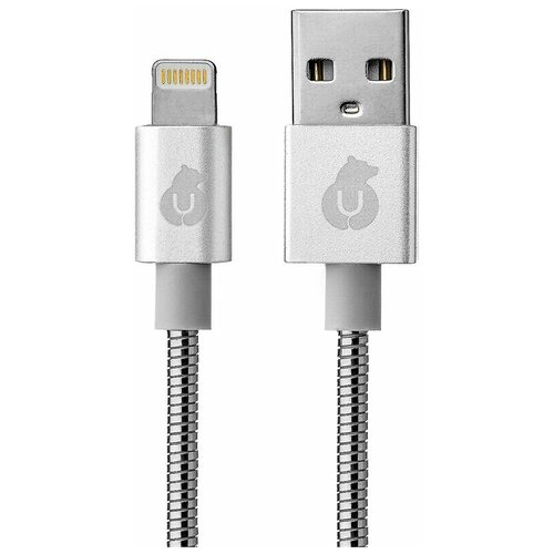 Кабель uBear Force metal USB - Lightning (DC06), 1.2 м, 1 шт., серебристый