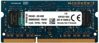 Оперативная память Kingston ValueRAM 4 ГБ DDR3 1600 МГц SODIMM CL11 KVR16S11S8/4