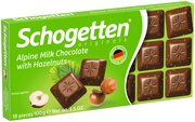 Шоколад Schogetten Alpine Milk Chocolate with Hazelnuts альпийский молочный с фундуком порционный, 100 г