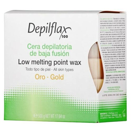 фото Воск горячий для депиляции в дисках depilflax gold extra wax золото 500 г